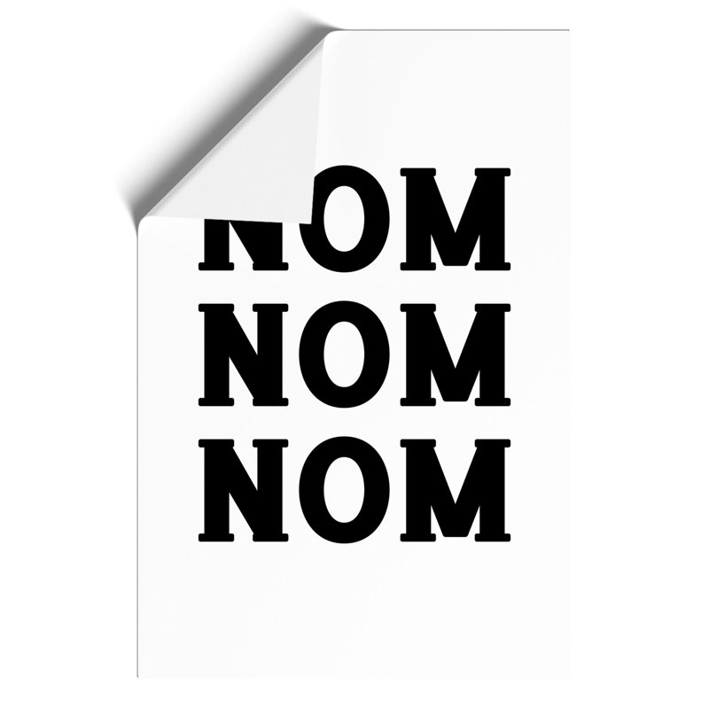 Nom Nom Nom - Unframed Typography, 30cm H x 21cm W x 0.1cm D
