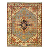 Wool Southwestern Area Rug in Ivory/Rust