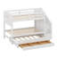 Lit superposé double XL avec lit gigogne et armoire, lit superposé en bois pour deux personnes avec escalier de rangement et tiroirs-1953976002
