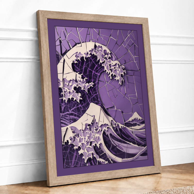 Purple Wave Mosaic Geometric - Print, Oak, A3 - 42.0 x 29.7 cm