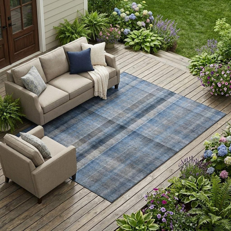 Tapis intérieur lavable antidérapant 9 pi x 12 pi bleu 9 pi x 12 pi