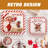 40 PCS Christmas Vintage Retro square paper plates 7 9 inch Santa Candy Cane Stripe disposable plates holiday party table supplies