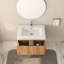 Meuble-lavabo de 30 po avec lavabo et lavabo intégré, fixé au mur en couleur, minimaliste moderne pour les petites salles de bain, conception d'espace, lavabo, armoire en contreplaqué, poignées, installation à 90 bricolage-2080084314