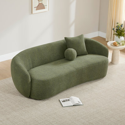 Harlan 89'' Boucle Upholstered Curved Sofa
