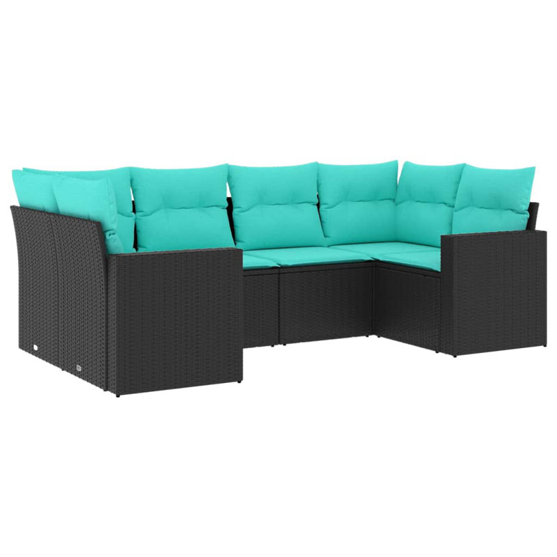 Ensemble de canapé de patio avec coussins 6 pièces Vidaxl