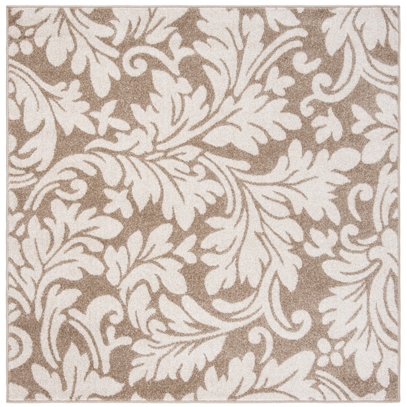 Tapis performance à motif floral Carman, Carré 5 pi