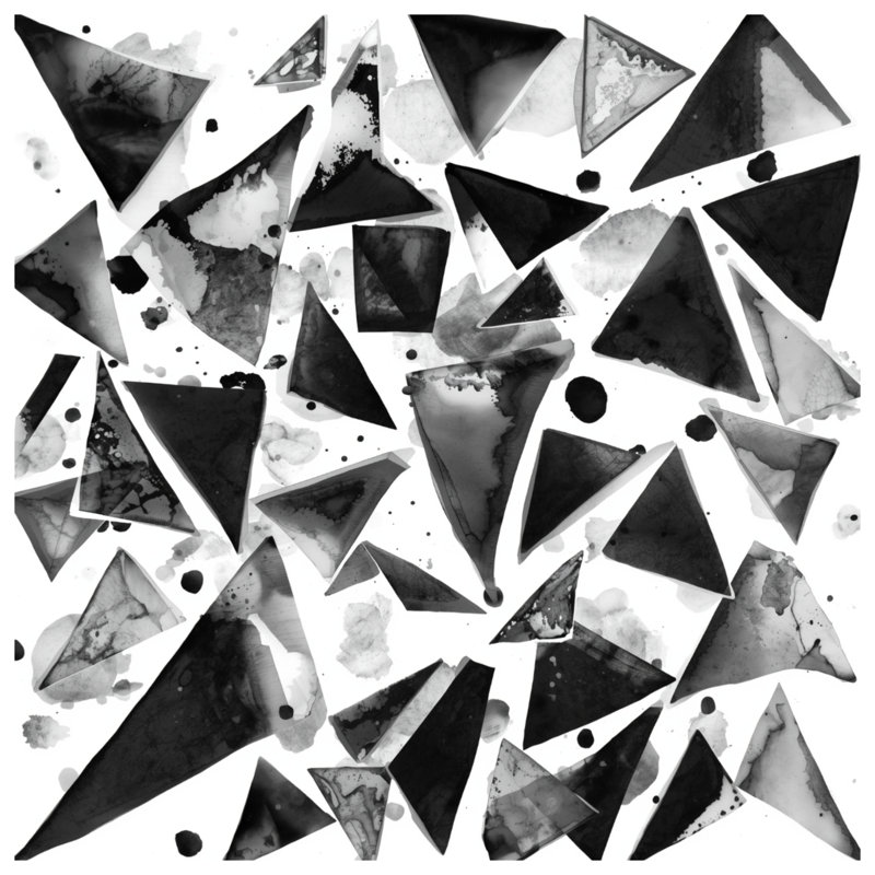 Tapis de bain Black Ink Triangles, L 34 po x L 21 po