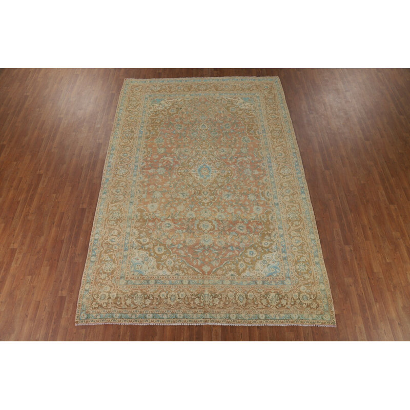 Tapis traditionnel délavé à motif floral 8 x 12