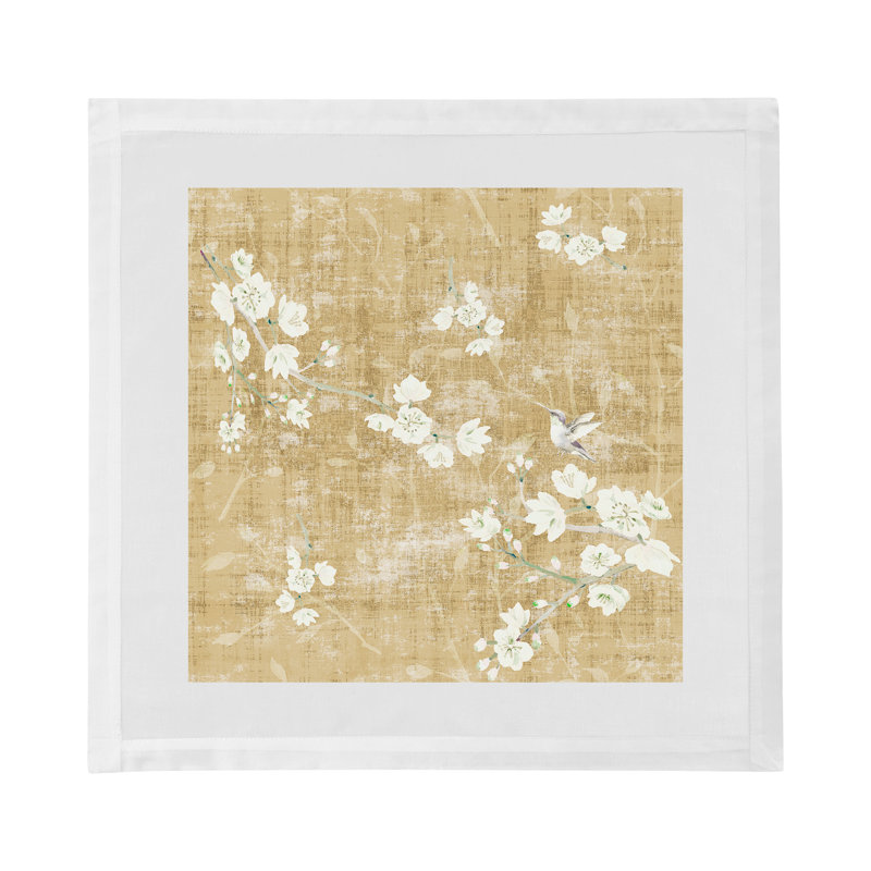 Blossom Fantasia Cotton Sateen Dinner Napkins, Gold