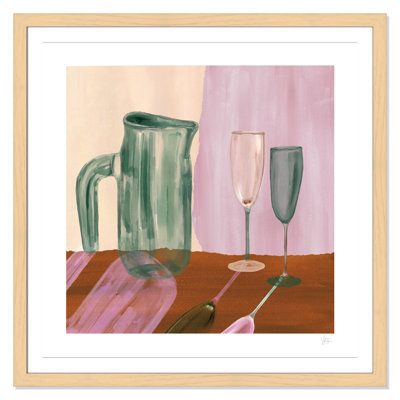 Jug and Champagne Flutes Print by Violets Print House