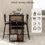 Modern 3-Piece Compact Dining Table Set for 2, Black Wood Look with 4-Tier Storage Shelves, Wine Rack, Cup Holder & Upholstered Chairs, Ideal for Kitchen & Apartment Corners, Grey-594212781