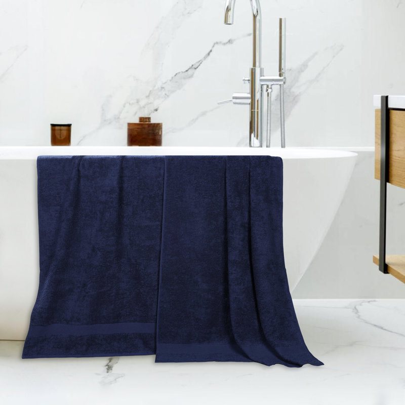 Franklin 100% Cotton Lightweight Quick-Drying Bath Sheet, Navy Blue