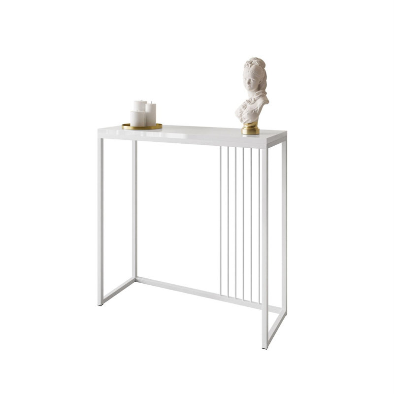 Heston Console Table, 80cm H x 80cm W x 30cm D, White, White