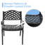 Chaise de patio d'extérieur avec accoudoirs, chaise bistro en métal 2 pièces
