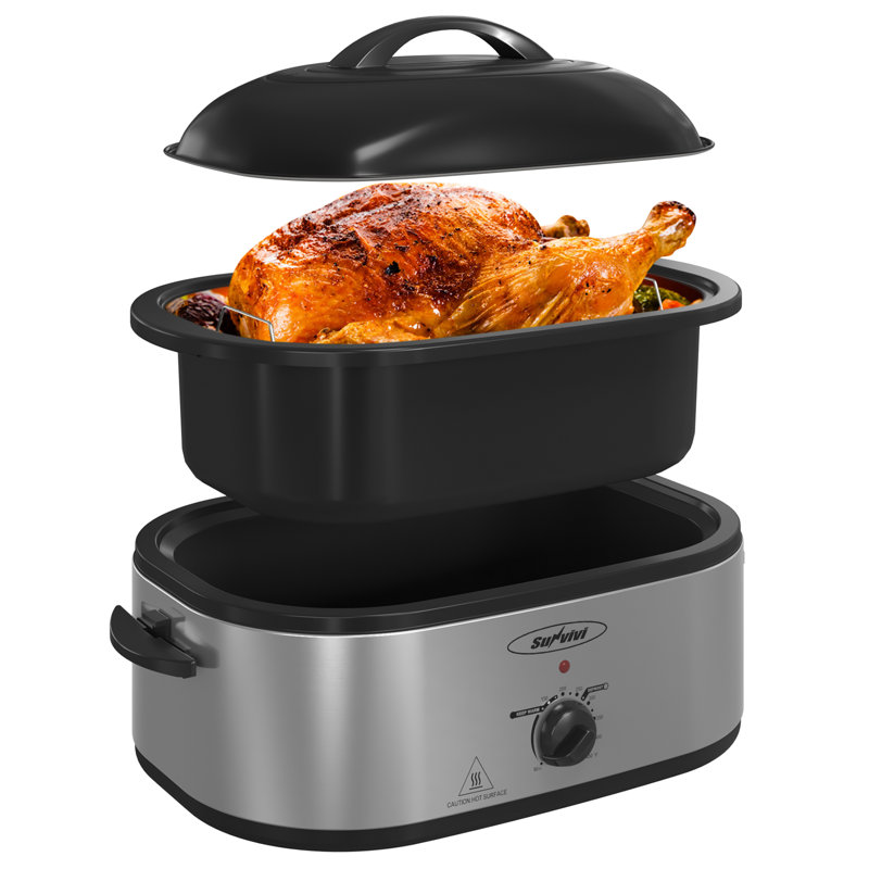 Electric Roaster Oven With Removable Pan, Silver, 23qts.