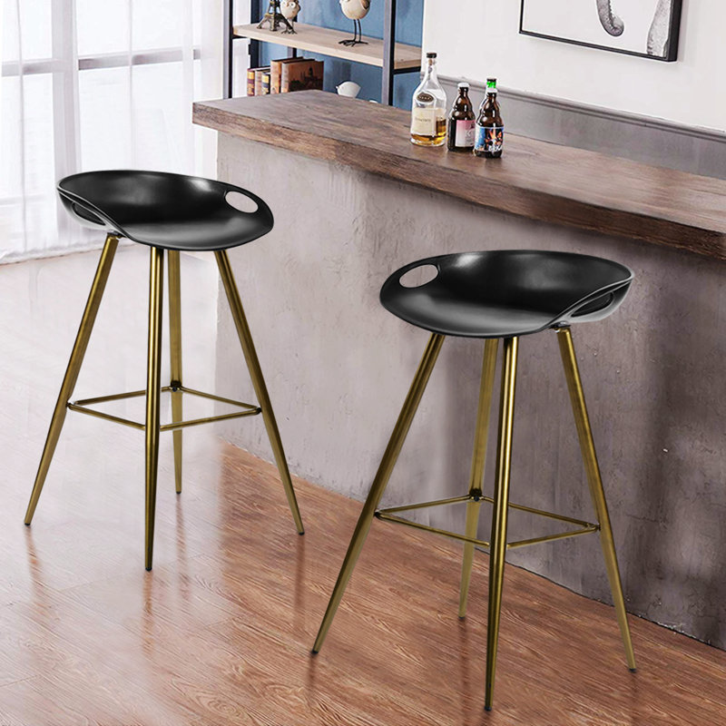 Tabouret de bar et de comptoir Bak, Doré, Noir
