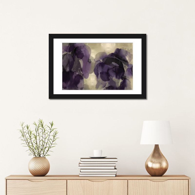 « cascade améthyste horizontal », impression sur toile, H 16 po x l 24 po x P 1 po, Papier d'art encadré noir, Blanc