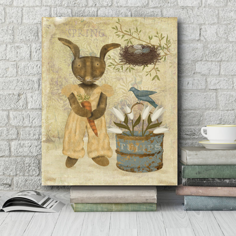 « spring lapin », reproduction d’impression sur toile tendue