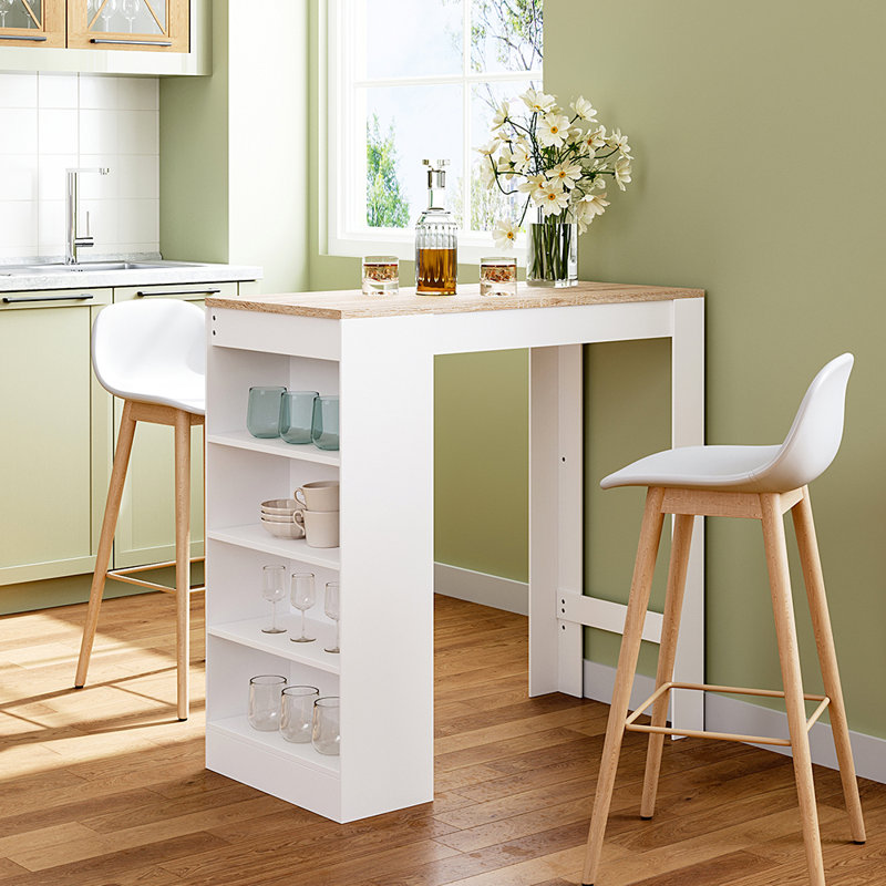 Takaia Dining Table, White, Brown