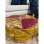 Pouf rond en cuir véritable Conswello