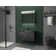 Moore 35.5" Matte Black Polymarble Rectangular integrated Bathroom Sink with Overflow