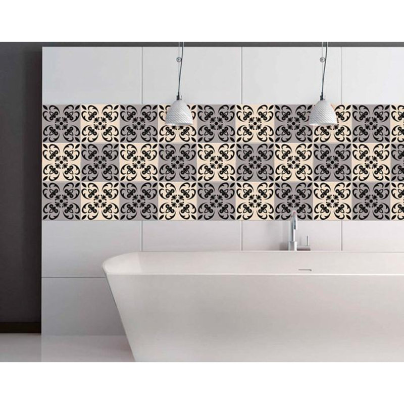Décoration murale orchidée, H 5 po x l 5 po x P 0,1 po, Gris foncé / beige