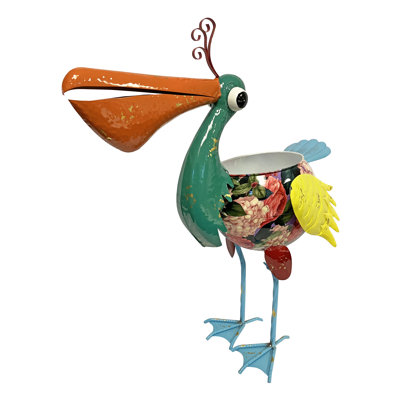 Candess Handmade Metal Pelican Pot Planter