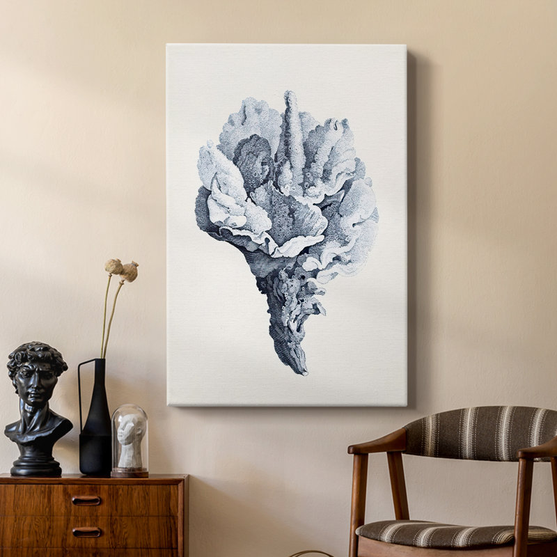 Bleu antique corail III - galerie Cavas sur mesure, H 27 po x l 18 po