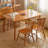 Cherry wood color Rectangular  Solid Dining Table For Dining Room/Kitchen-417576164