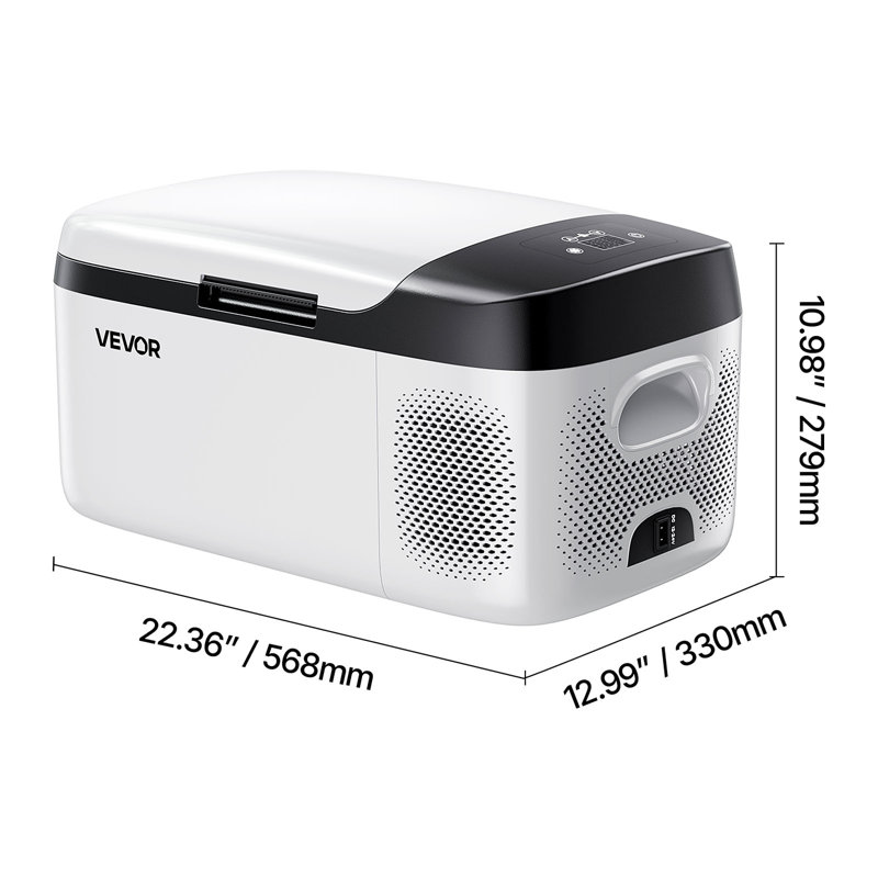 Car Refrigerator, DC 12/24V AC100-240V Compressor Electric Cooler, -4°F to 68°F Car Fridge with APP Control, 16 QT Cars Freezer for RVs, Campsites, Boats, Camping, Fishing, 60W Portable Freezer
