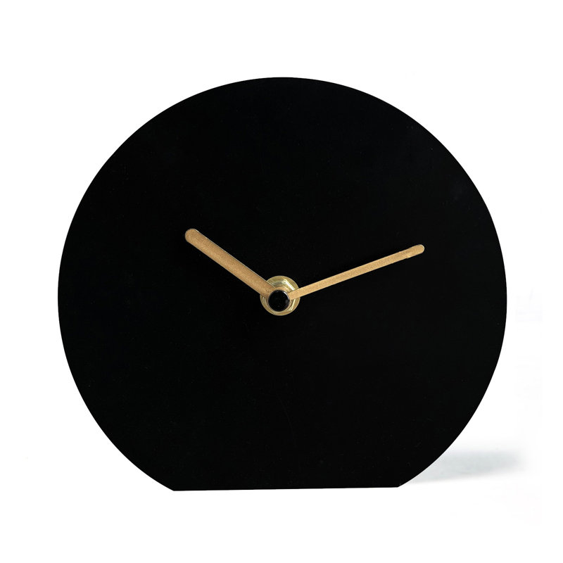 Analog Metal Quartz Movement / Crystal Tabletop Clock, Black