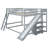 Rustic Bunk Bed With Slide And Guardrail-123857035