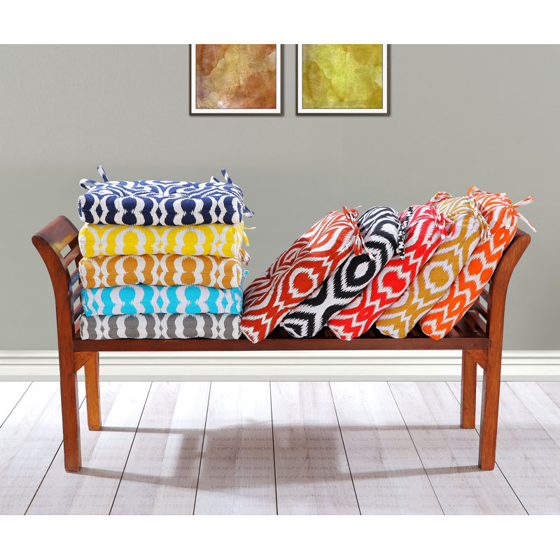 Outdoor 3'' Dining Chair Chair Pad, Mustard