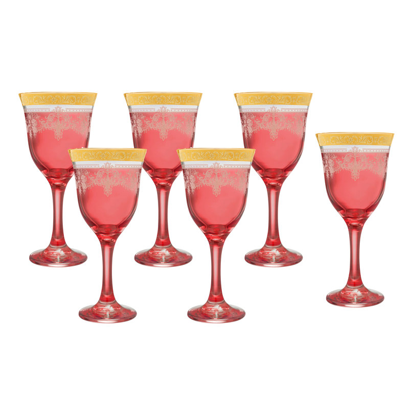 9 oz. Veneziano Corona Verre à pied en verre, rouge