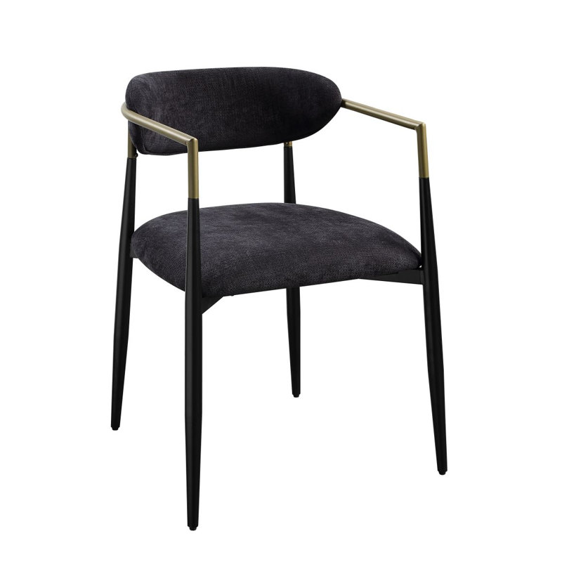 Ensemble de 2 chaises d'appoint Jaramillo, Noir chenille