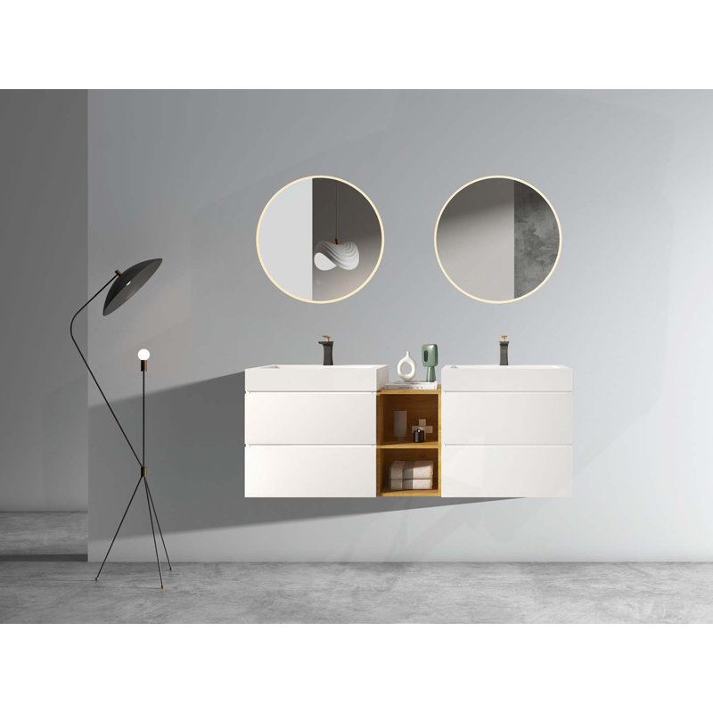 Charmante armoire murale en chêne pour la salle de bain, rehaussant le rangement et le style