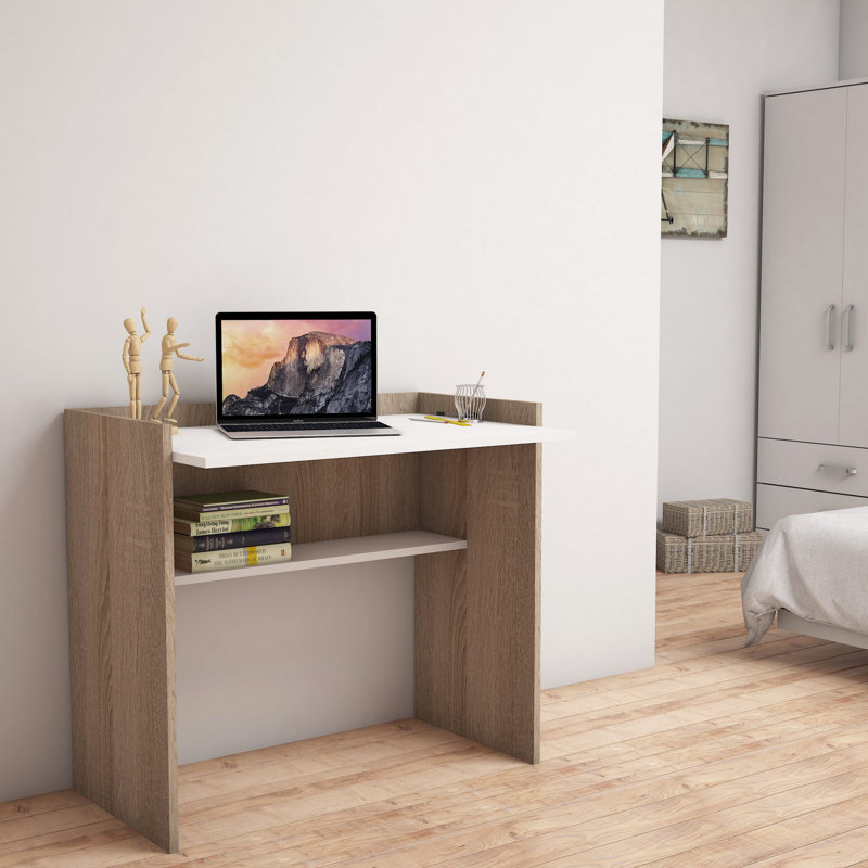 Bureau Wilford, H 31,5 po x l 35,43 po x P 22,83 po, Noyer / blanc