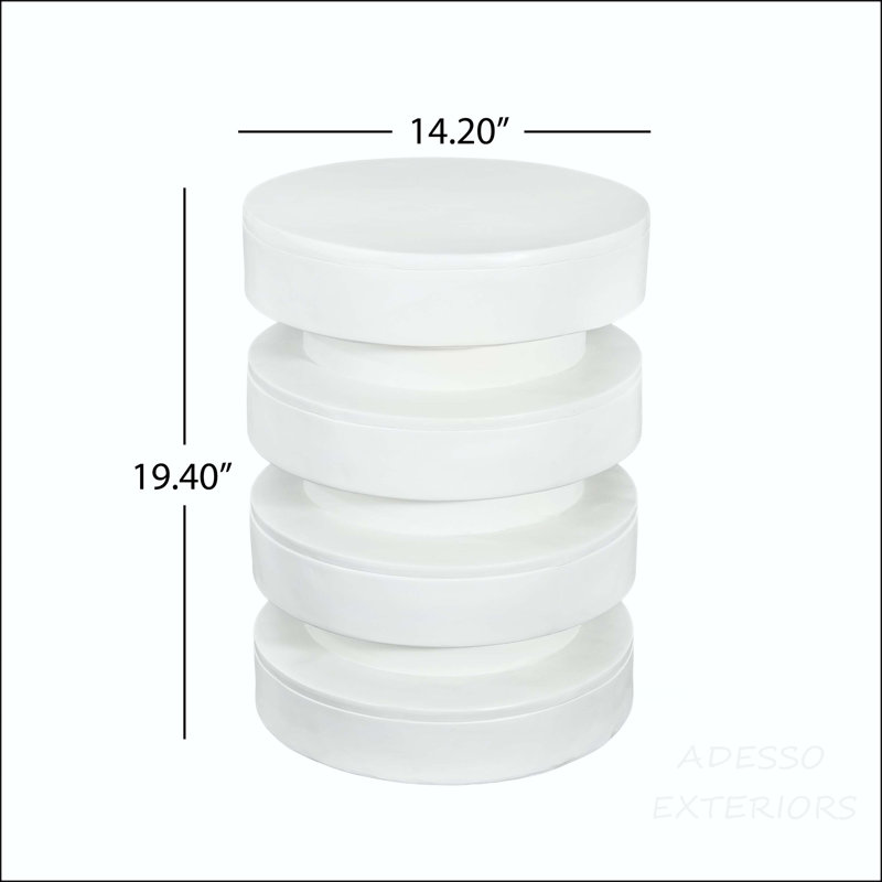 Table d'appoint moderne à 3 niveaux MGO, Blanc