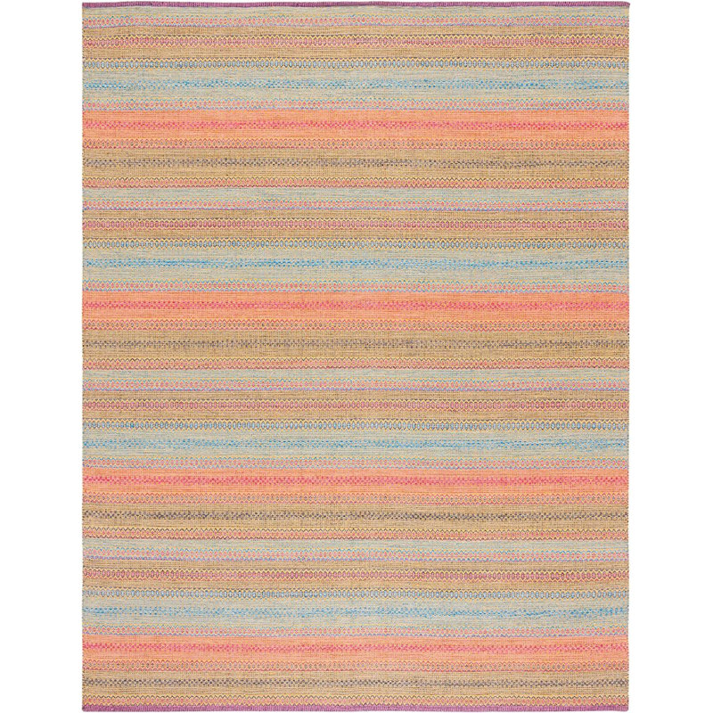 Tapis intérieur / extérieur bleu / rose en coton tissé à la main Brandonray, Rectangle de 5 pi x 8 pi