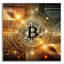  «Glowing Bitcoin» par Rey Klimt, art mural en verre, 12 po x 12 po-1036398721