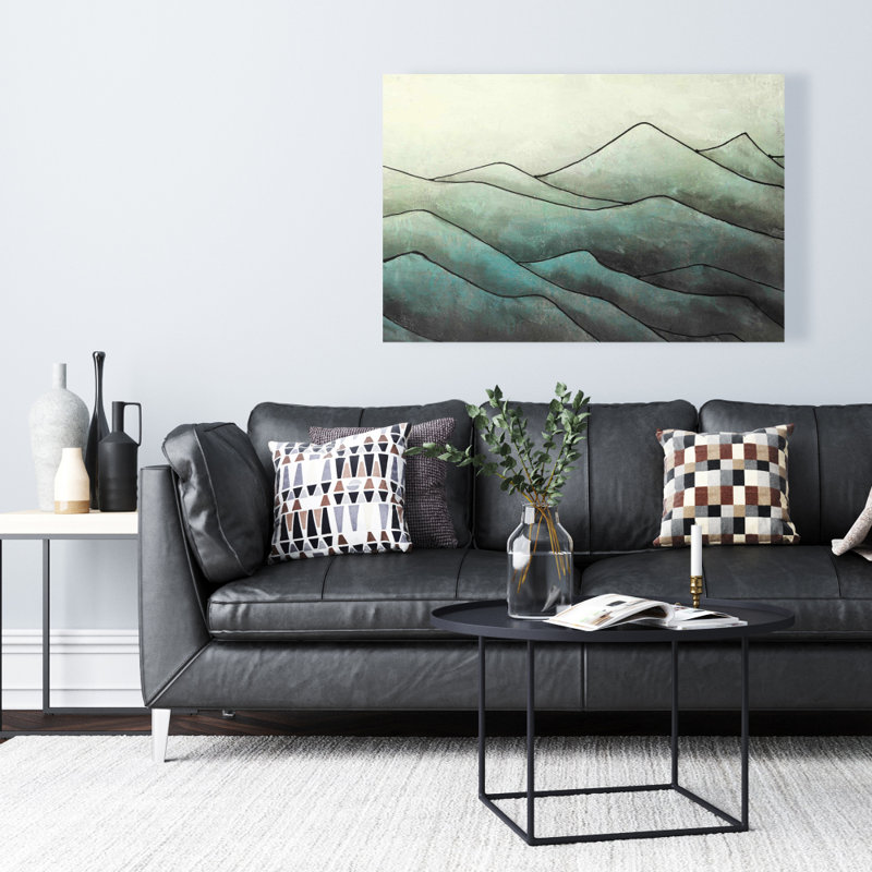 In the Waves - Green Abstract Canvas for Home Decor
