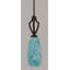 Mini-luminaire suspendu suspendu Zilo, fini granit foncé avec verre fusion turquoise de 5,5 po-32415581-32415578