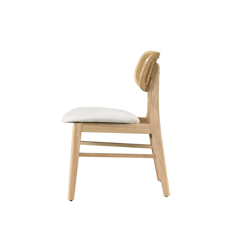Upholstered Solid Wood Dining Chair, Tan