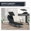 Outsunny Folding Sun Lounger with Canopy, Portable-16499293