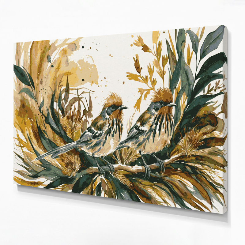 Art mural sur toile oiseaux, H 16 po x l 20 po