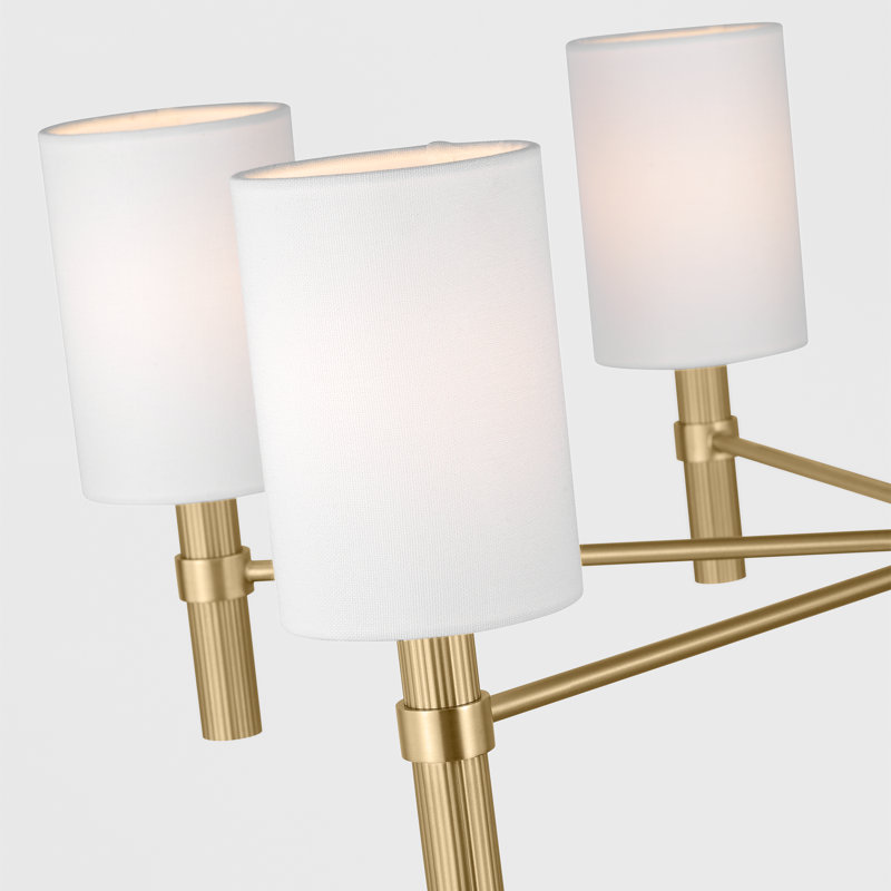 Manor Large Chandelier, Satin Brass