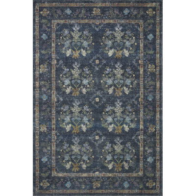 Rifle Paper Co. x Loloi Courtyard Navy Area Rug feat. CloudPile