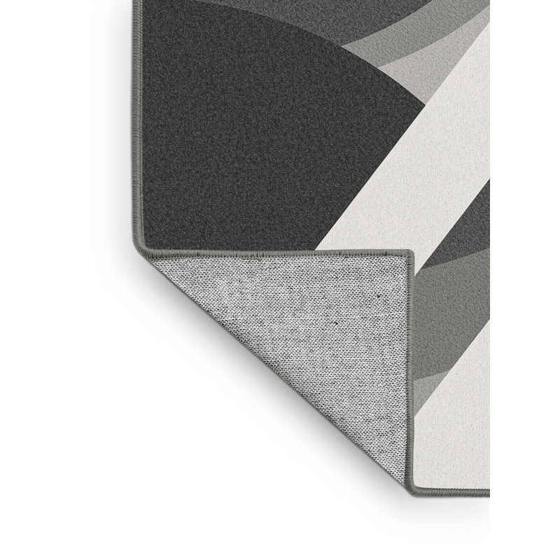 Tapis gris moderne et contemporain lavable à la machine Bemott, 6 x 9