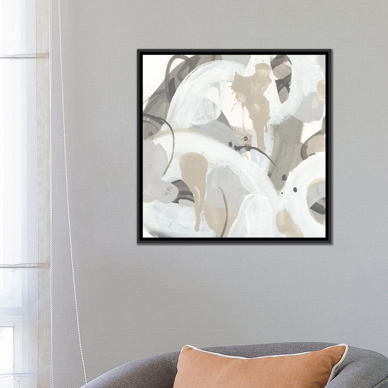 « oscillant ii », reproduction sur toile, H 26 po x l 26 po x P 1,5 po, Toile avec cadre noir, Pas de tapis