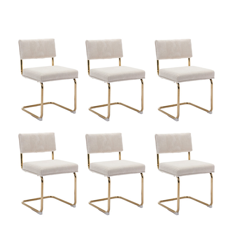 Chaise rembourrée Meikel, Beige